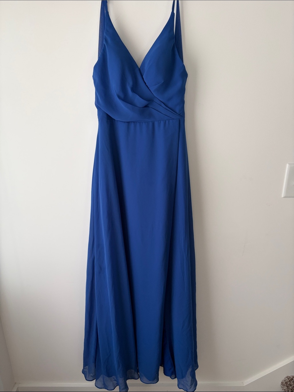 Azazie Elegant Royal Blue Spaghetti Strap Maxi Dress